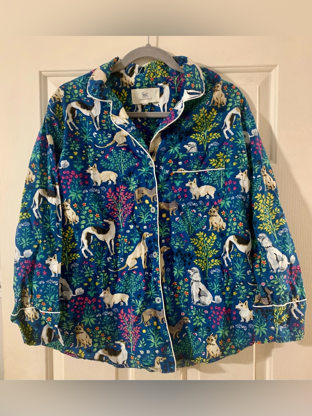 Printfresh Dog Print Pajama Top SZ M